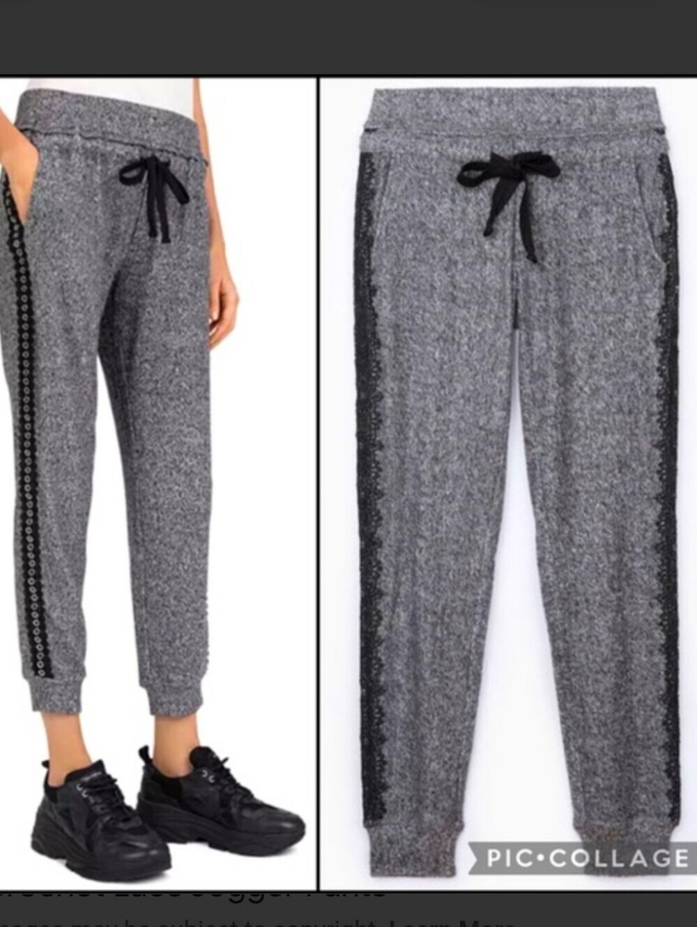 The Kooples Sport Grommet Eyelet Crochet Lace Jogger Pants Size 1 Small